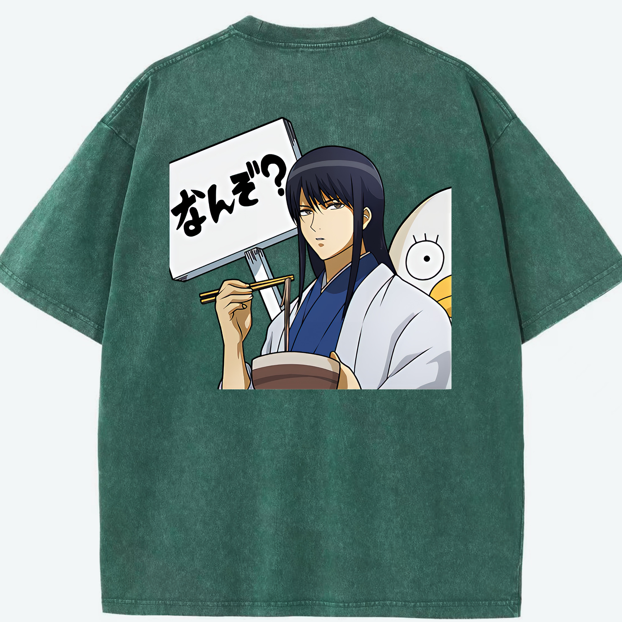 （画像用） ぎんたま 坂田銀時（さかたぎんとき） 神楽 志村新八（しむら しんぱち） GINTAMA Sakata Gintoki Kagura Shimura Shinpachi 綿100% ヴィンテージ風 半袖Tシャツ（背面プリント）